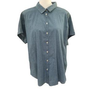 Calvin Klein Jeans blue chambray short-sleeved shirt size L